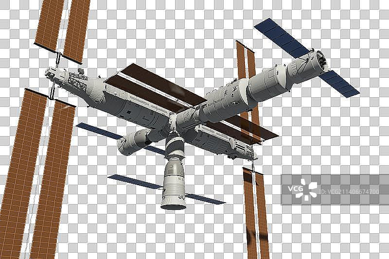 梦天试验舱和问天试验舱与天和核心舱组成中国空间站图片素材