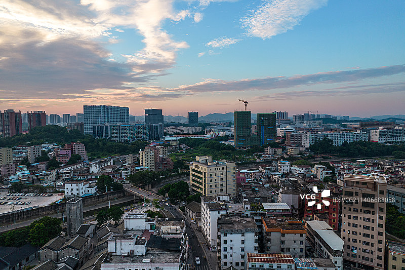 深圳观澜古圩航拍城市风光城镇居民区图片素材
