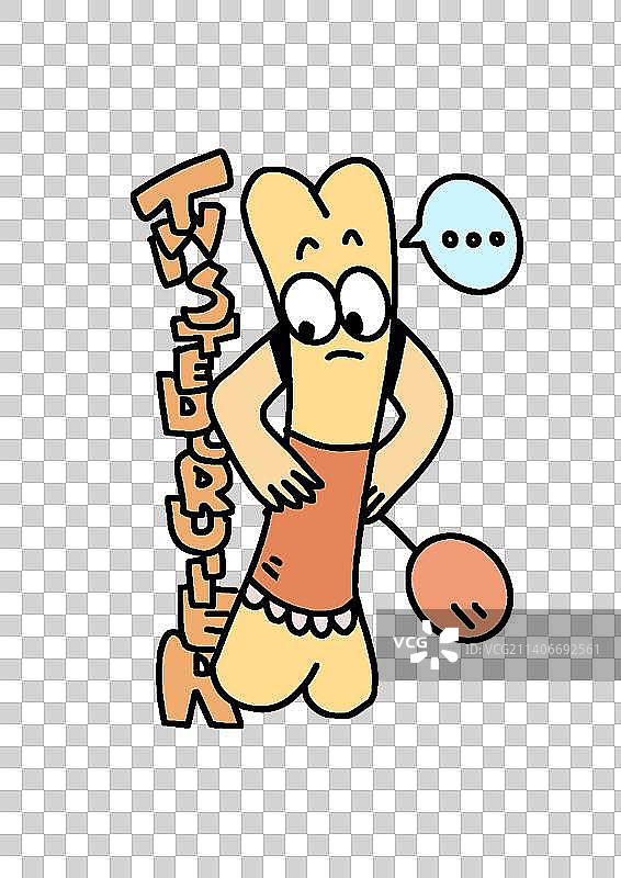 搞怪早餐油条小元素贴纸图片素材