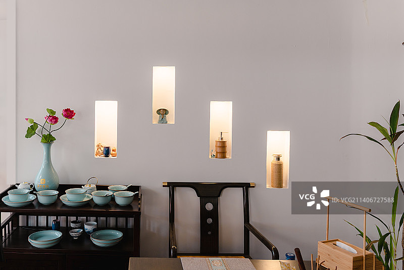 建筑室内装修，茶社内部图片素材