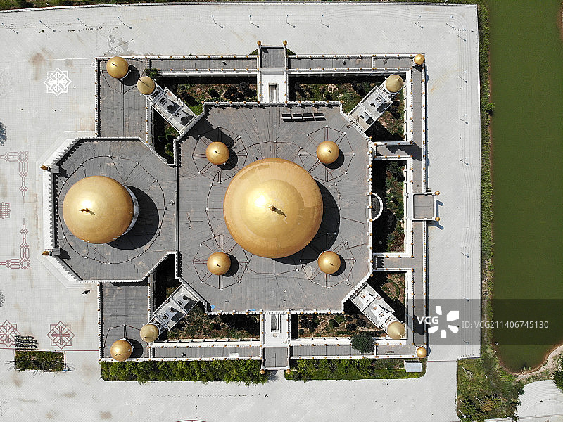 航拍宁夏银川中华回乡文化园 永宁文化园 回族民俗文化展示景区图片素材