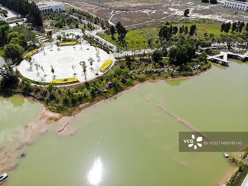 航拍宁夏银川中华回乡文化园 永宁文化园 回族民俗文化展示景区图片素材