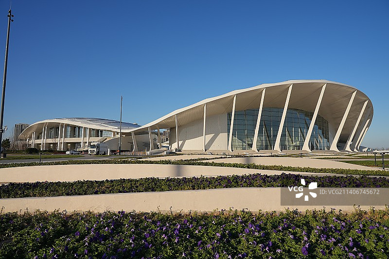 山东青岛：上合示范区管委会 上合之珠国际博览中心图片素材