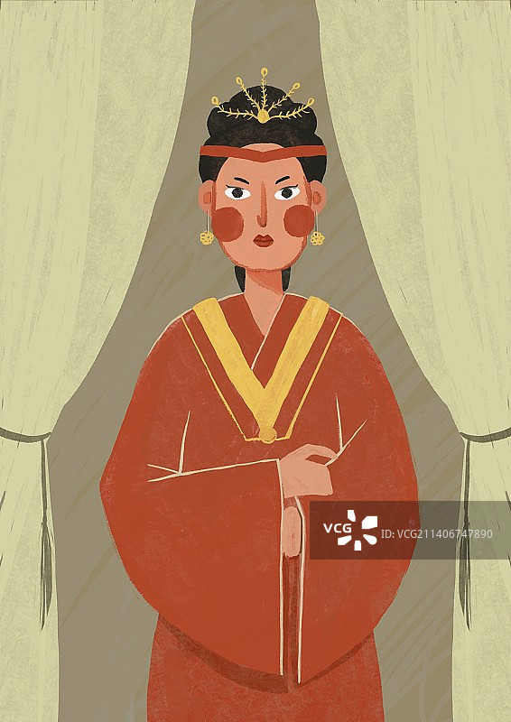 红楼梦十二金钗之王熙凤卡通手绘图片素材