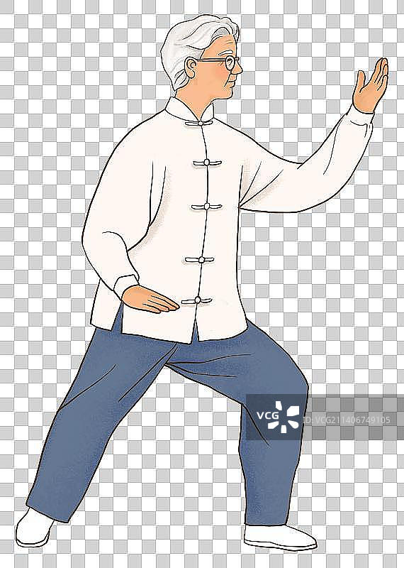 太极拳老人元素图片素材