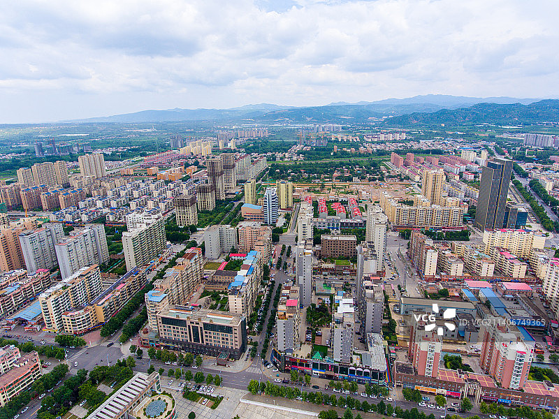 航拍河南省三门峡市灵宝市城区风光图片素材