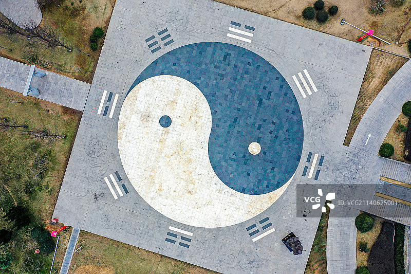 航拍中国太极拳博物馆 河南省焦作市温县陈家沟村图片素材