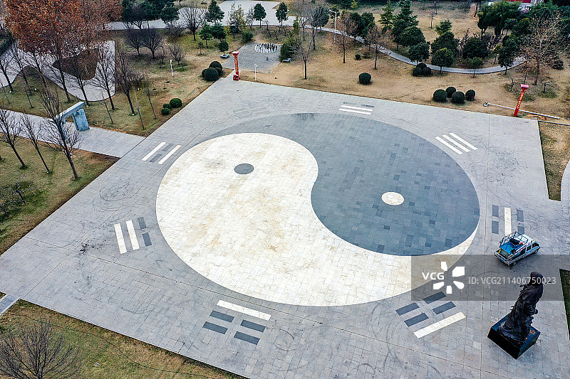 航拍中国太极拳博物馆 河南省焦作市温县陈家沟村图片素材