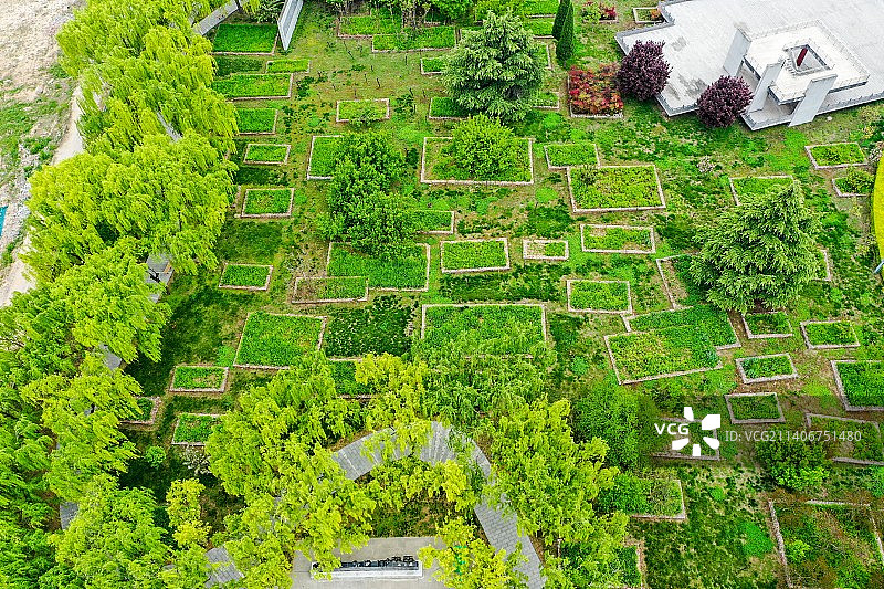 航拍河南新郑郑国车马坑景区 郑王陵博物馆图片素材