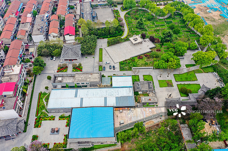 航拍河南新郑郑国车马坑景区 郑王陵博物馆图片素材