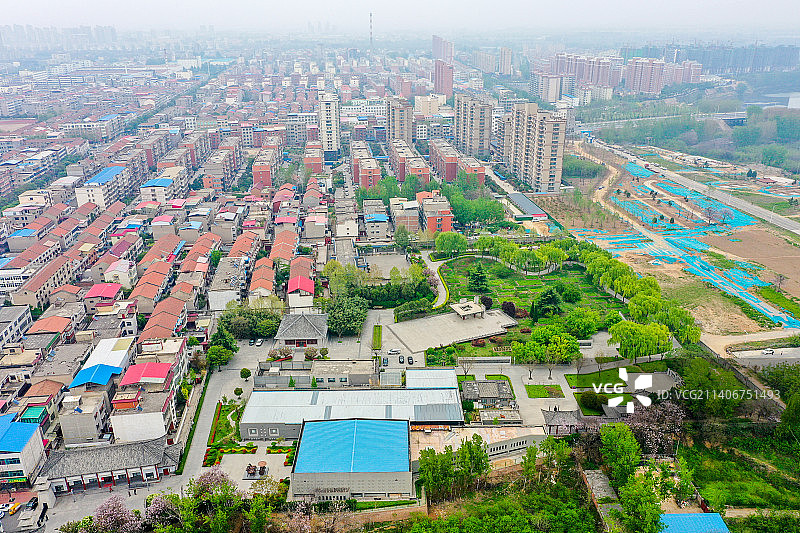 航拍河南新郑郑国车马坑景区 郑王陵博物馆图片素材