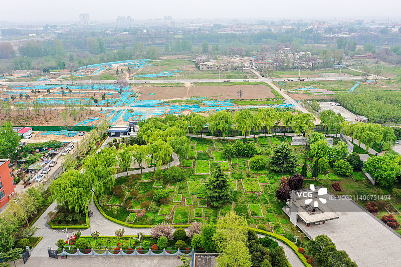 航拍河南新郑郑国车马坑景区 郑王陵博物馆图片素材