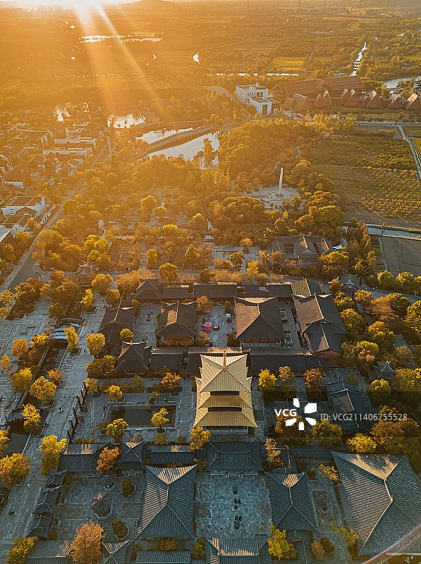 航拍上海|秋日广富林图片素材