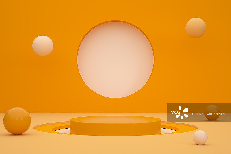 三维渲染空间底座舞台彩色背景图片素材