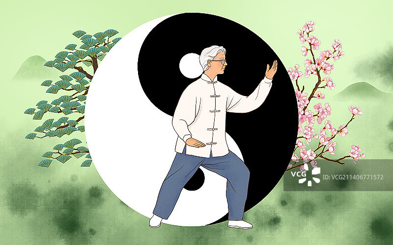 太极养生图图片素材