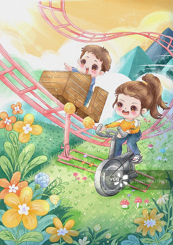 儿童过山车图片素材