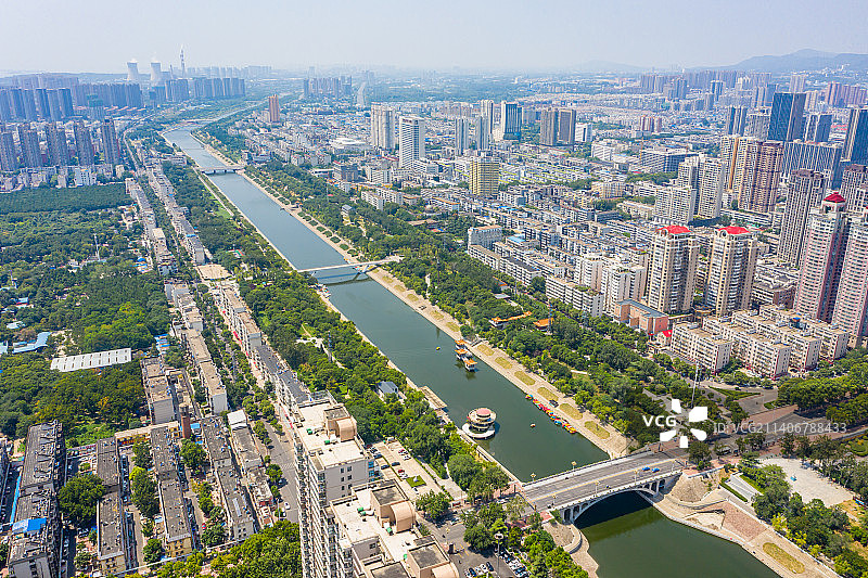 航拍河南省平顶山市湛河公园图片素材