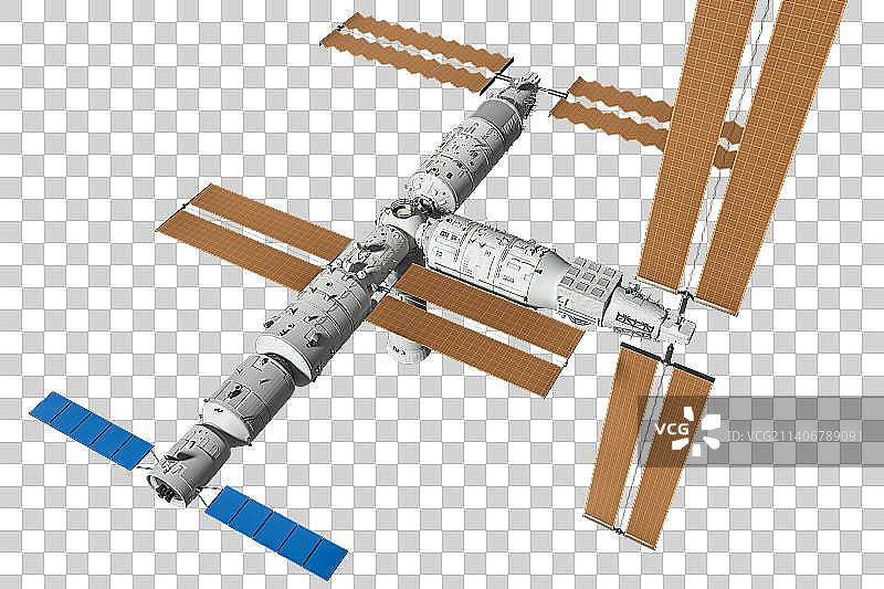 梦天试验舱与中国空间站对接后的新姿态图片素材