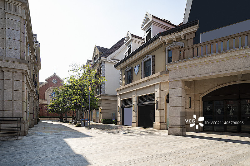 欧式风格的现代城市街区景观图片素材