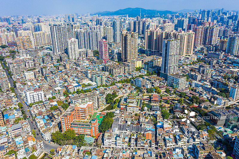 航拍广东广州西关永庆坊旅游区 广州市荔湾区恩宁路历史街区 广州西关旧城区 荔枝湾涌图片素材