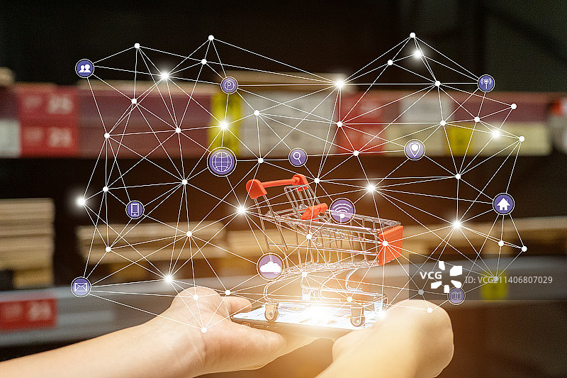 5G互联网大数据技术应用线上购物场景图片素材