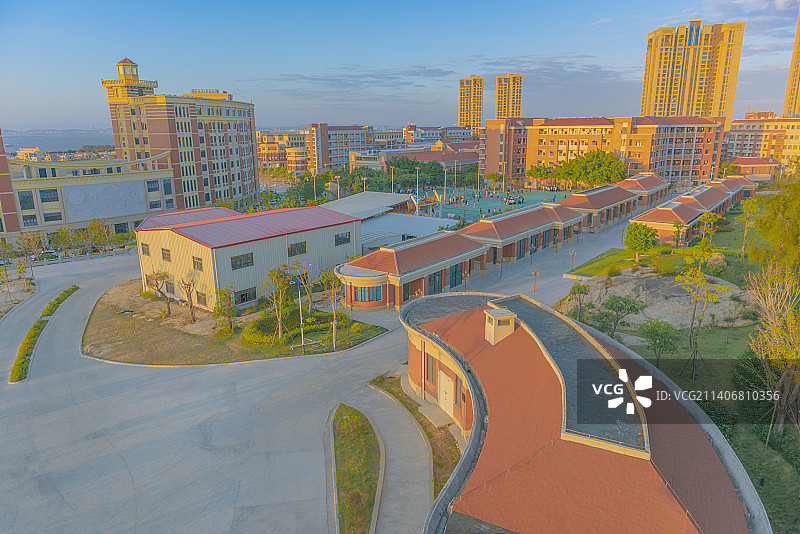 泉州海洋学院校园俯拍图片素材