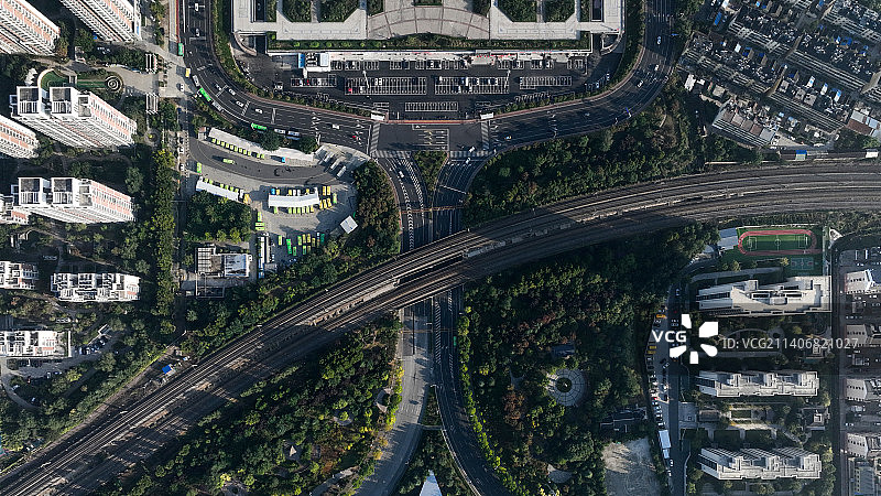 航拍交通枢纽图片素材