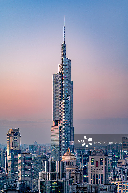 紫峰大厦 晚霞图片素材