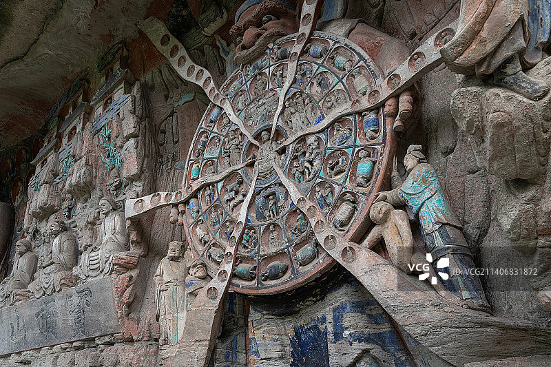 大足石刻宝顶山六道轮回图片素材