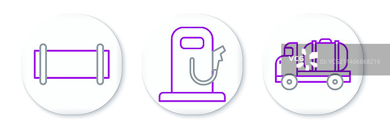 线条油罐车、工业管道和石油图片素材