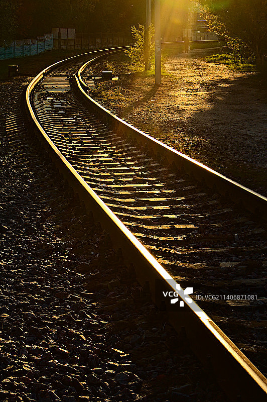 白俄罗斯戈梅利高角度铁路轨道景观图片素材