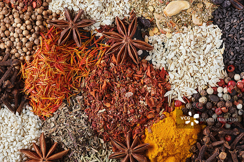 芳香印度香料背景香料和草药图片素材