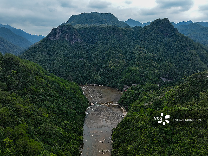 福建宁德白水洋风光航拍图片素材