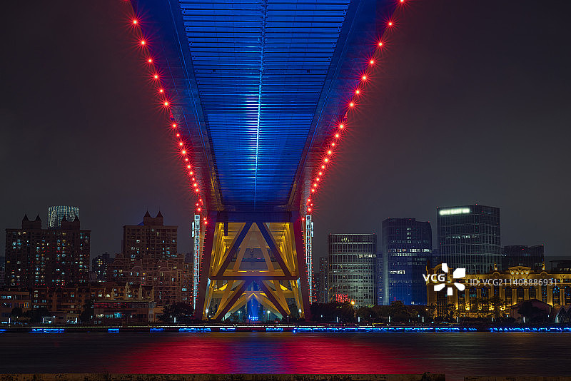 卢浦大桥灯光夜景图片素材