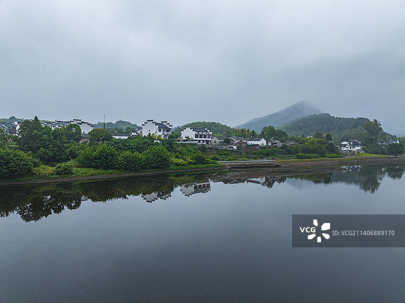 皖南桃花潭风景区徽州民居自然风光图片素材