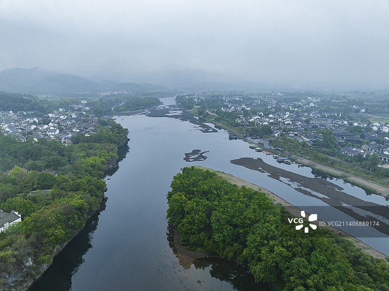 皖南桃花潭风景区徽州民居自然风光图片素材