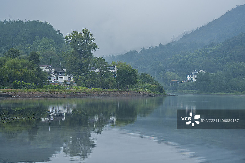 皖南桃花潭风景区徽州民居自然风光图片素材