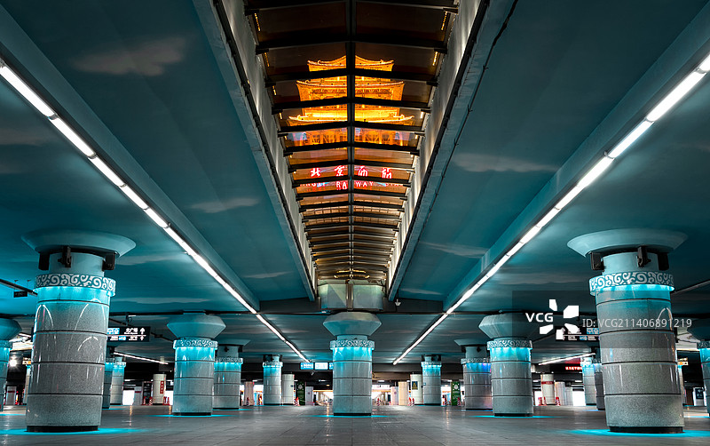 北京西站地下通道图片素材