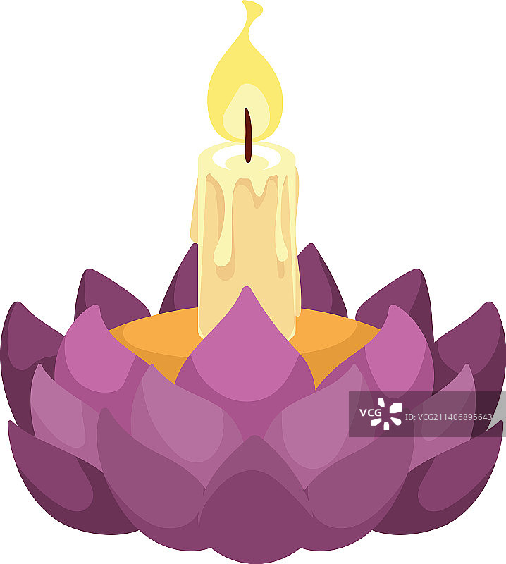 紫色花卉水灯节蜡烛图片素材