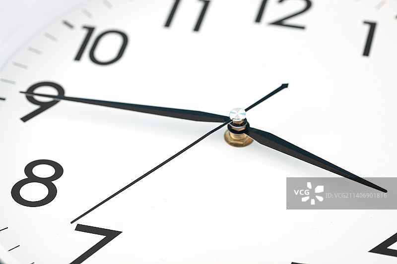 白表盘表针和时间刻度图片素材