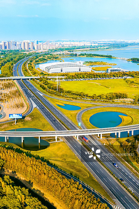 无锡贡湖湾华庄高速出口图片素材