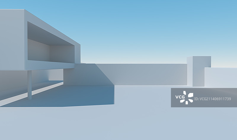 3D现代城市建筑空间与地面图片素材
