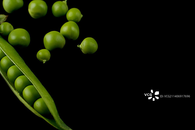 白色背景上的豌豆荚图片素材