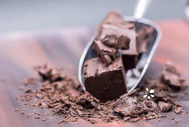 桌上的巧克力特写，德里，印度图片素材