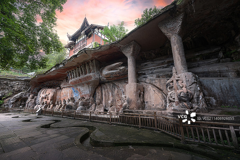 大足石刻释迦涅槃圣迹图图片素材