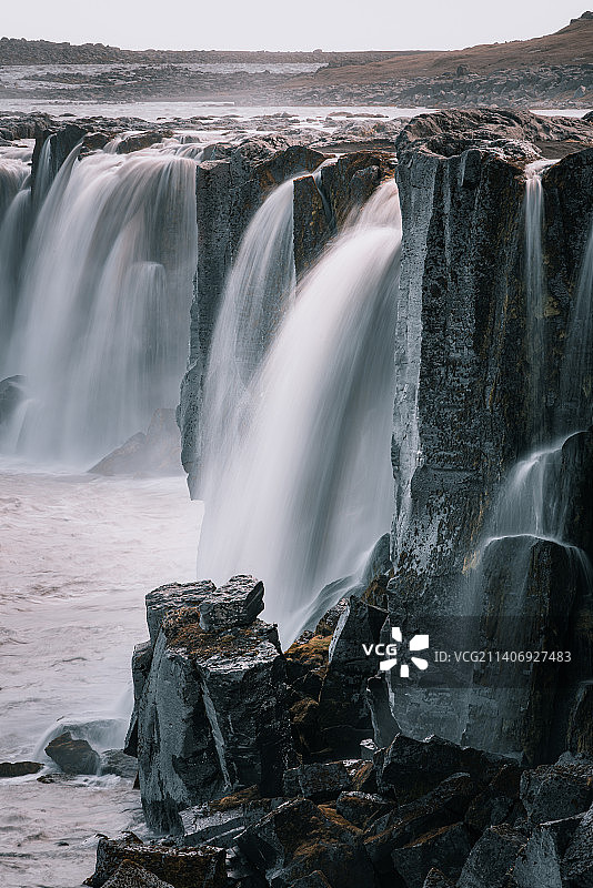 冰岛塞里雅兰瀑布的风景图片素材