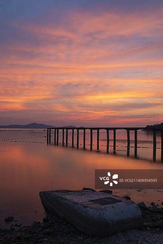 太湖晚霞图片素材