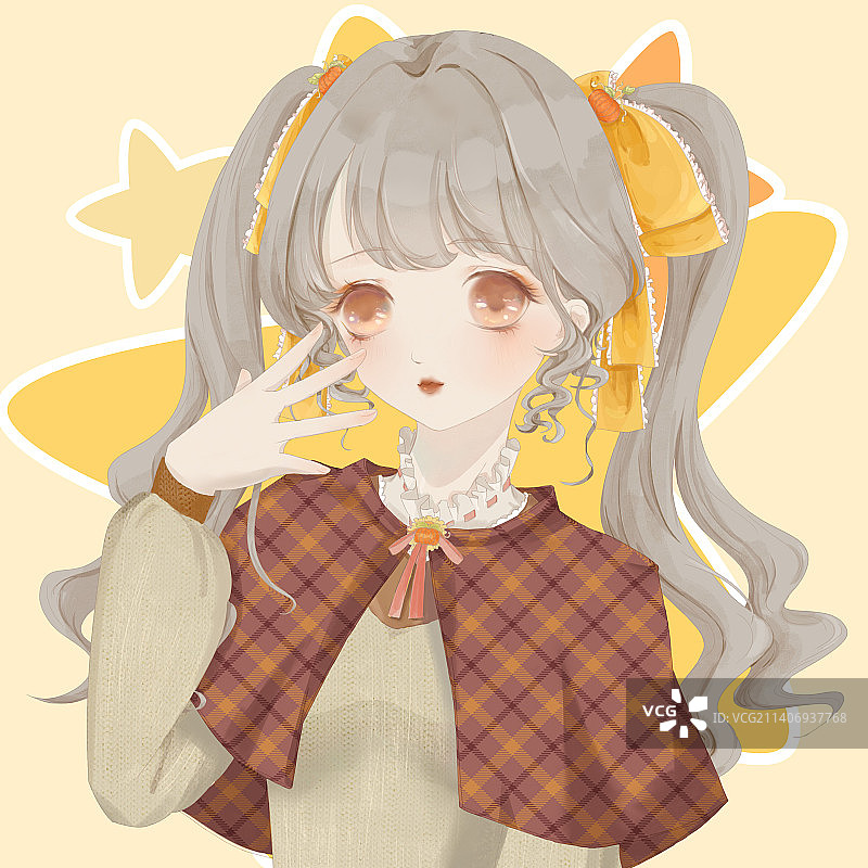 二次元少女头像图片素材