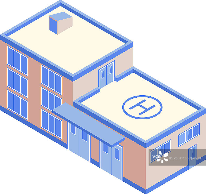 2.5D医院建筑图片素材