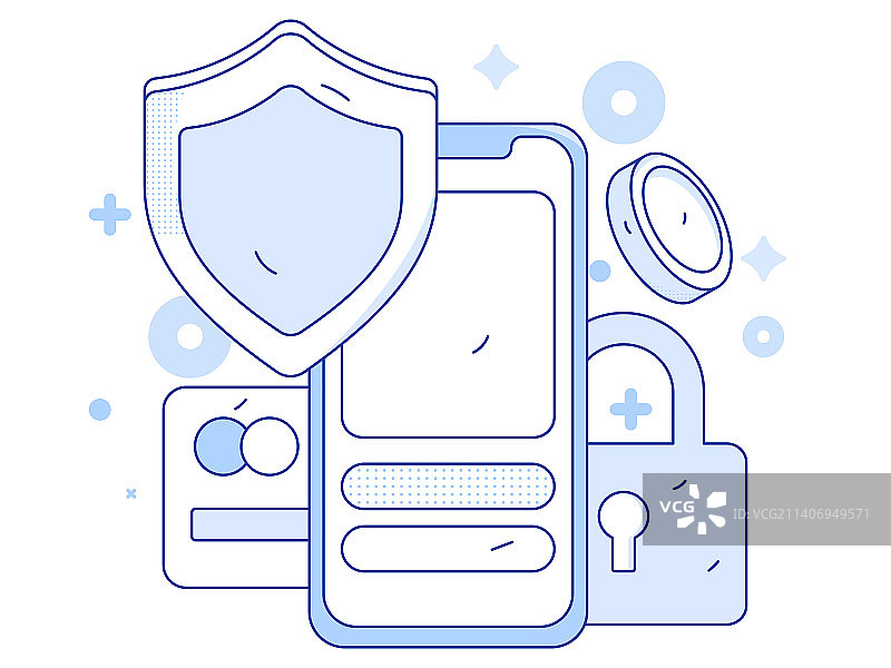 网络支付安全人物扁平矢量概念运营插画图片素材